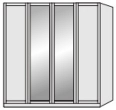 Airedale Collection 4 Doors Wardrobe - 2 Mirrored Doors