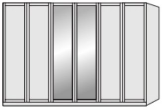 Airedale Collection 6 Doors Wardrobe - 2 Mirrored Doors