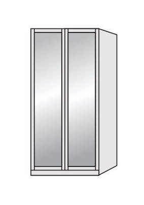 Airedale Collection 2 Doors Wardrobe - 2 Mirrored Doors