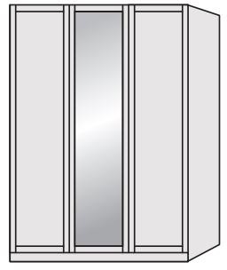 Airedale Collection 3 Doors Wardrobe - 1 Mirror Door