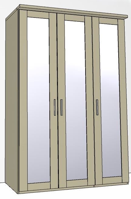 Airedale Collection 3 Doors Wardrobe - 3 Mirrored Doors