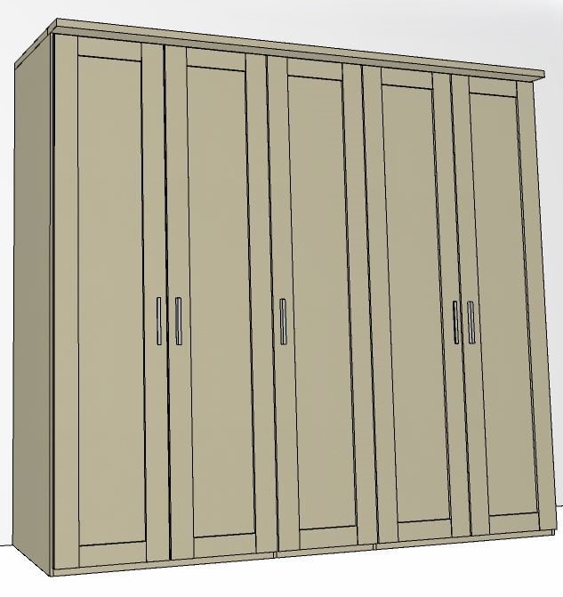 Airedale Collection 5 Doors Wardrobe - Plain Doors