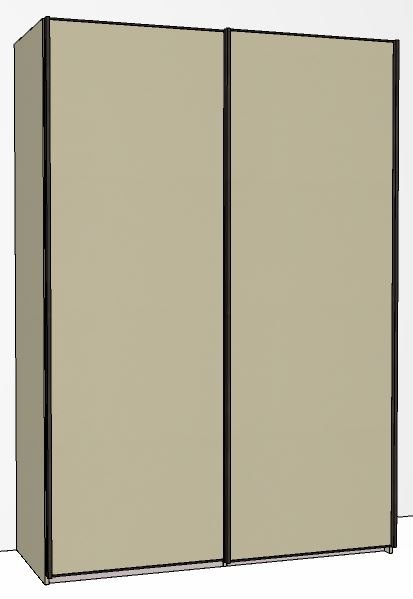 Callisto Plus 150cm Wide 2 Doors Plain Front Wooden doors in carcase colour