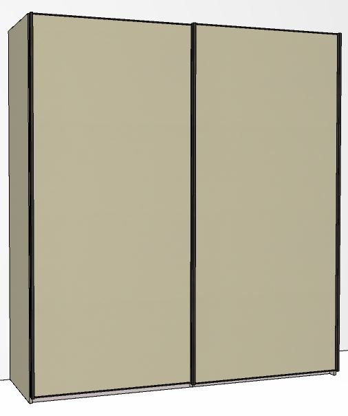 Callisto Plus 200cm Wide 2 Doors Plain Front Wooden doors in carcase colour