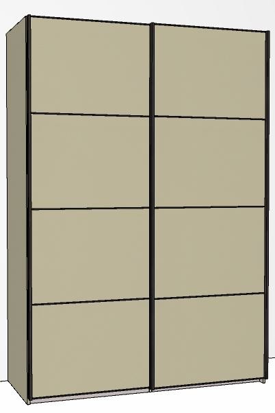 Callisto Plus150cm Wide 2 Doors 4 Panel Front Wooden doors in carcase colour
