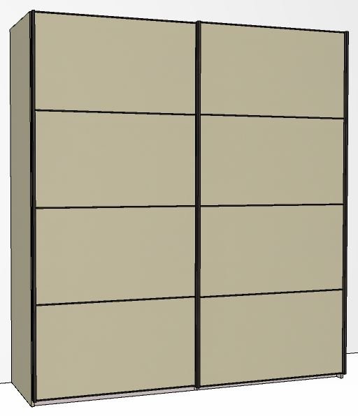 allisto Plus 200cm Wide 2 Doors 4 Panel Front Wooden doors in carcase colour