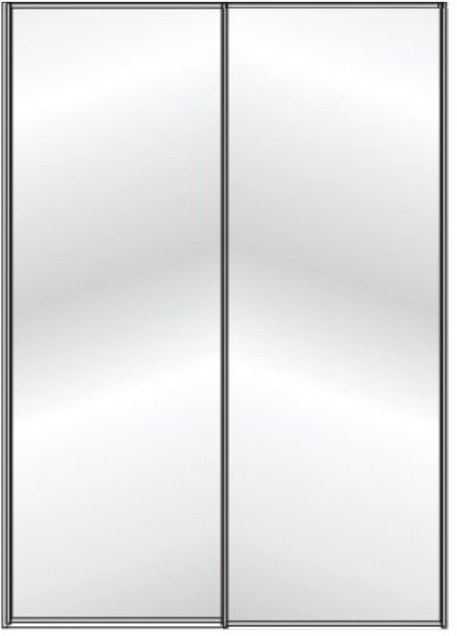 Callisto Plus 150cm Wide 2 doors 2 mirrored doors Plain Front Wooden and Mirrored Doors