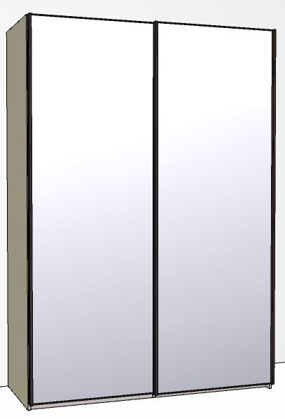 Callisto Plus 150cm Wide 2 doors 2 mirrored doors Plain Front Wooden and Mirrored Doors