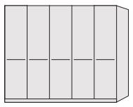 Durban Hinged-door wardrobe with Cornice / 5 Door