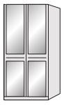 Durban Hinged-door wardrobe with Cornice / 2 Door 2 mirrored doors