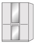 Durban Hinged-door wardrobe with Cornice / 3 Door 1 mirrored door