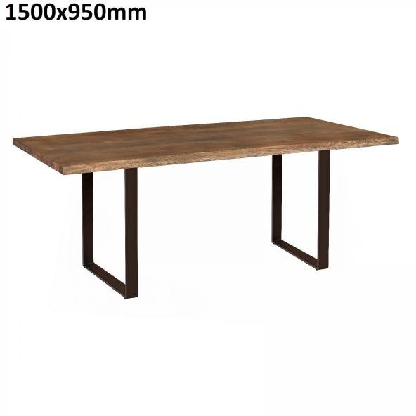 Forest Collection 150 x 95cm (Natural Oiled) With "U" Styled Metal Leg Dining Table