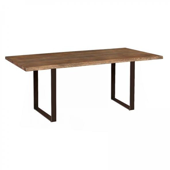 Forest Collection 200 x 95cm (Charcoal Oiled) With "U" Styled Metal Leg Dining Table