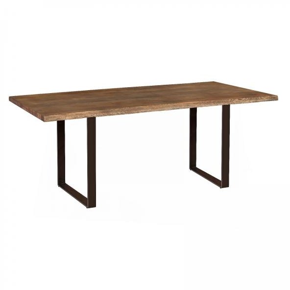 Forest Collection 200 x 95cm (Natural Oiled) With “U” Styled Metal Leg Dining Table