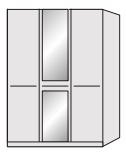 Zambia Hinged-door wardrobe with Cornice / 3 Door 1 mirrored door