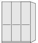 Zambia Hinged-door wardrobe with Cornice / 3 Door