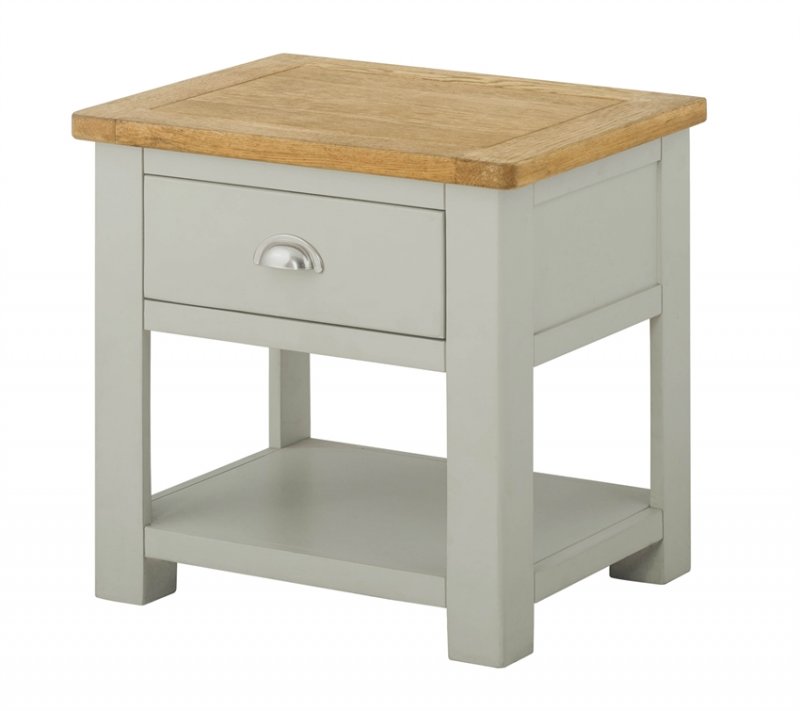 Tiverton Lamp Table With Drawer - Stone