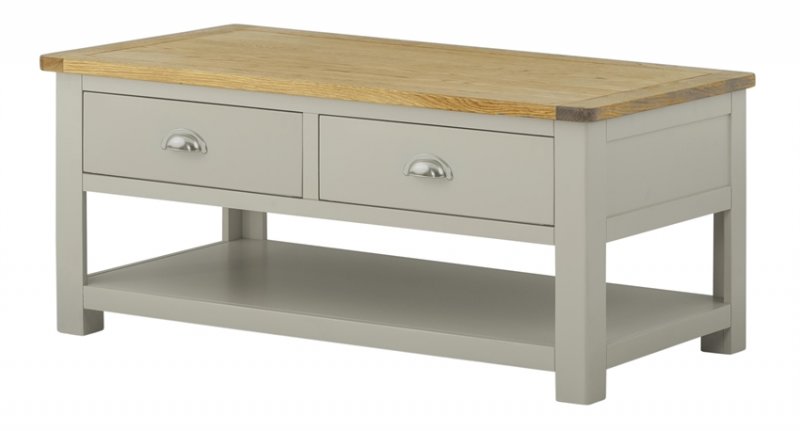 Coffee Table With Drawers - Stone