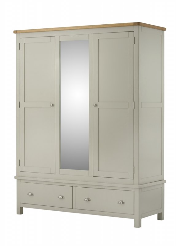 Tiverton Bedroom Triple Wardrobe - Stone