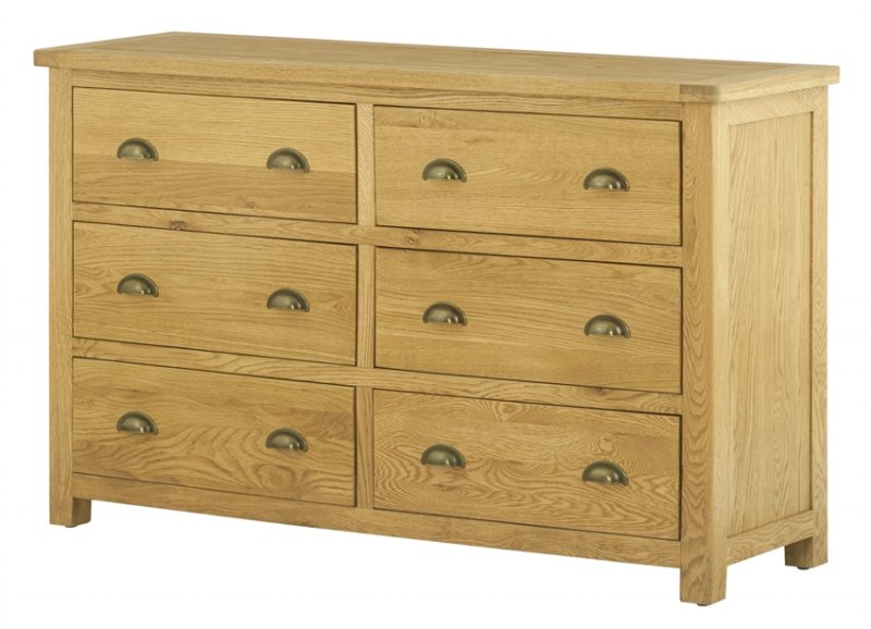 Tiverton Bedroom 6 Drawer Chest - Oak