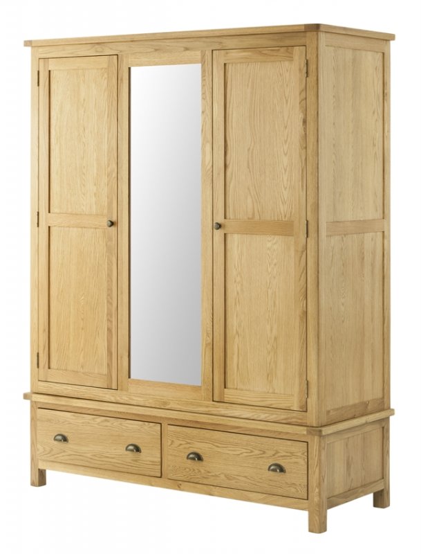 Tiverton Bedroom Triple Wardrobe - Oak