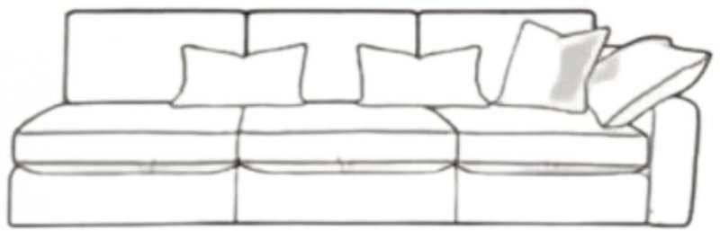 Avarda Sofa Collection 1 Arm 3 Seater -  RHF - C Grade Fabric Standard Back