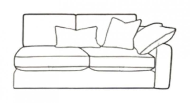 Avarda Sofa Collection 1 Arm 2 Seater -  RHF - C Grade Fabric Standard Back