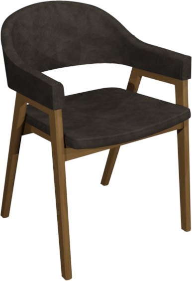 Cambridge Rustic Upholstered Arm Chair in a Dark Grey Fabric