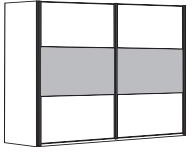 Sliding-door wardrobes 2 doors - Front in carcase colour centre panels in carc