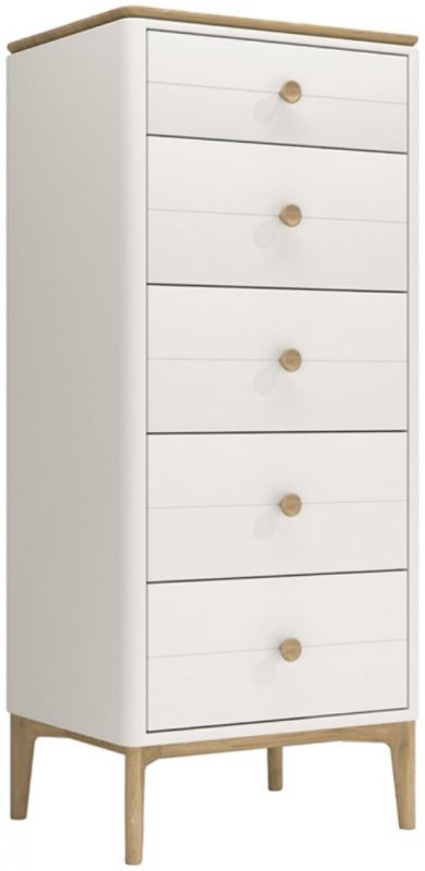 Hamar Bedroom Collection  Cashmere Oak 5 Drawer Tall Chest