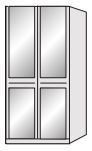 Zambia Hinged-door wardrobe with Cornice / 2 Door 2 mirrored doors