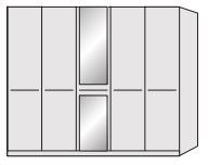 Zambia Hinged-door wardrobe with Cornice / 5 Door 1 mirrored doors