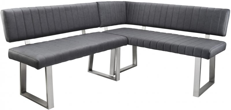 Veneto Corner Bench Set Right Hand - Dark Grey