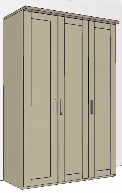 Airedale Oak Top 3 Doors Wardrobe - Plain Doors