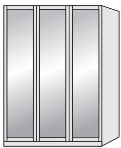 Airedale Oak Top 3 Doors Wardrobe - 3 Mirrored Doors