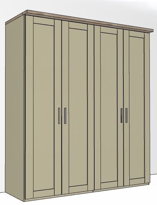 Airedale Oak Top 3 Doors Wardrobe - 3 Mirroed Doors