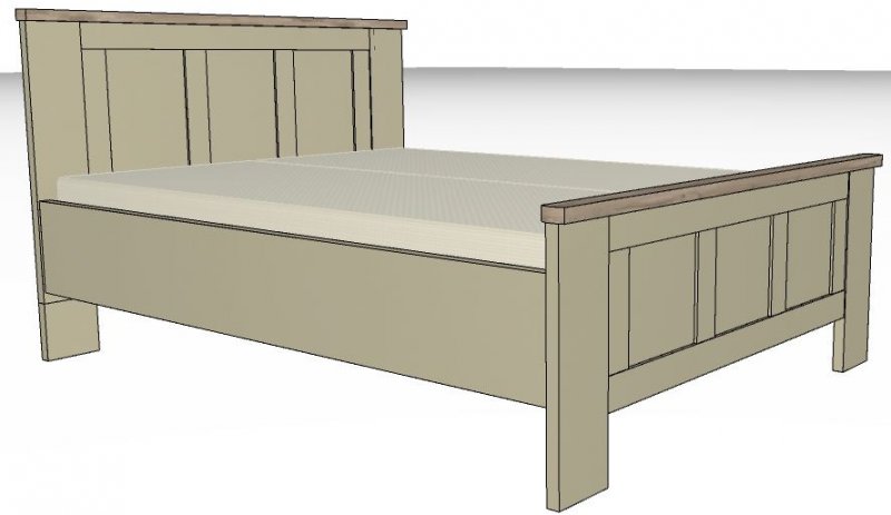 Airedale Oak Top Double Bed Frame Including Bed Slatted Base