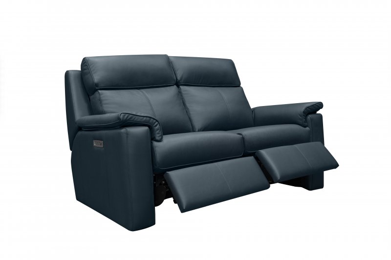 Small Sofa Electric Recliner DBL with Headrest and Lumbar with USB Leather - L