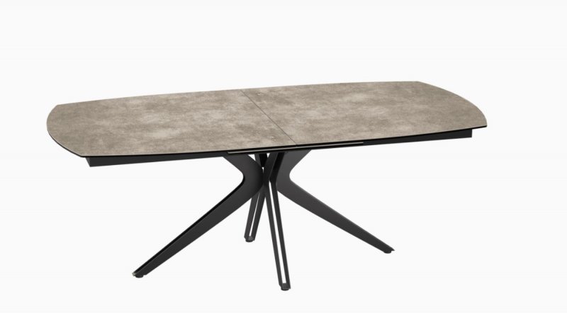 Vancouver Extending Dining Table 200/260 X 100 x 76 cm - Argile -Black lacquered steel legs