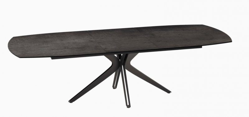 Vancouver Extending Dining Table 200/260 X 100 x 76 cm -Steel -Black lacquered steel legs