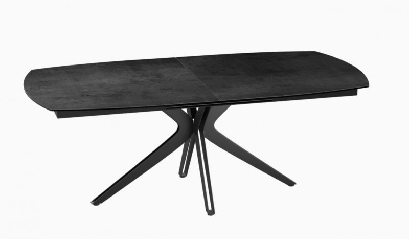 Vancouver Extending Dining Table 200/260 X 100 x 76 cm -Titanium -Black lacquered steel legs