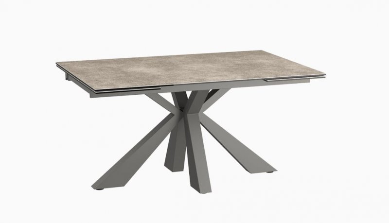 Ottawa Extending Dining Table 150/230 x 100 x 76 cm - Argile - Grey lacquered steel legs