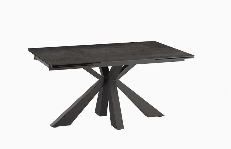 Ottawa Extending Dining Table 150/230 x 100 x 76 cm - Steel - Grey lacquered steel legs