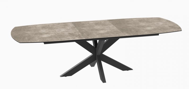 Phoenix Extending Dining Table 200/260 - Argile - Black lacquered steel legs