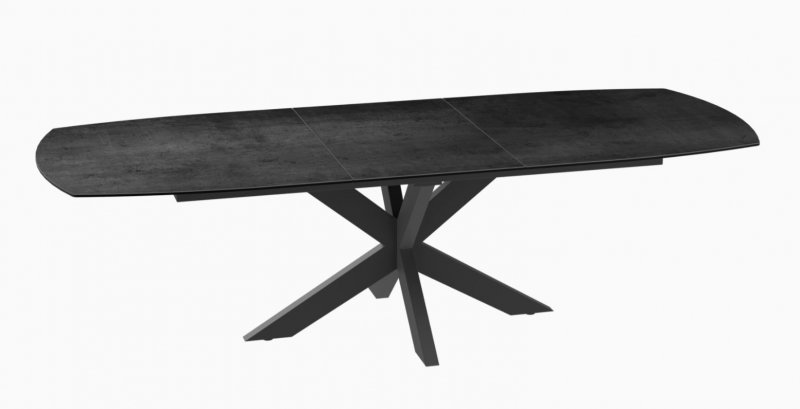 Phoenix Extending Dining Table 200/260  -Titanium  - Black lacquered steel legs