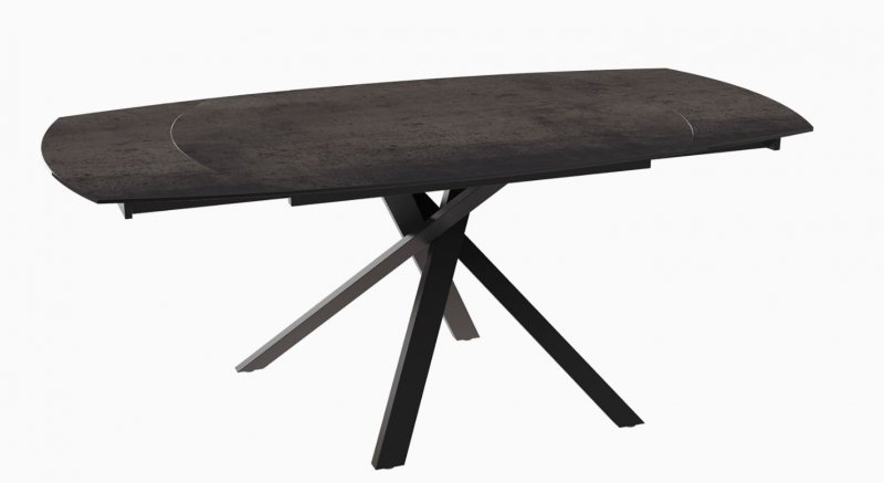 Kheops Extending Dining Table 130/190 - Steel - Black lacquered steel legs