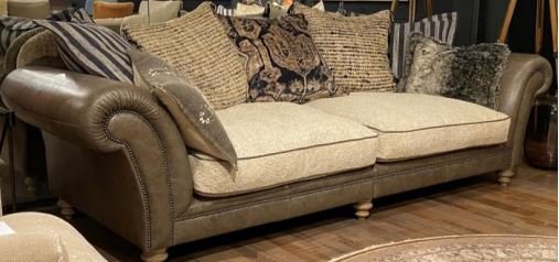 Tetrad Ruben Collection Grand Settee Austin Hide/ Berber Fabric