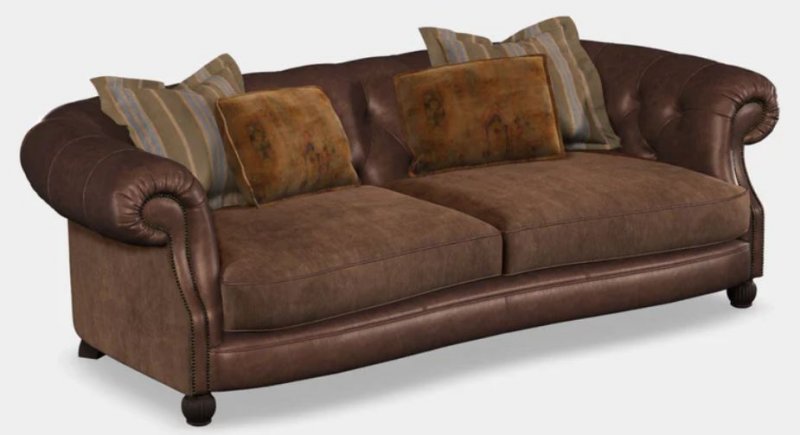 Midi Settee Vintage Velvet/Leather Mix