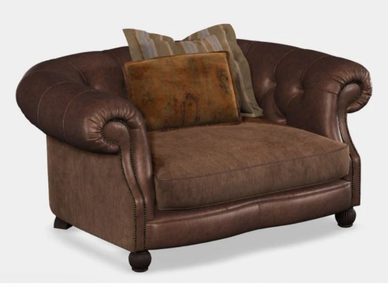 Snuggler Chair Vintage Velvet/Leather Mix