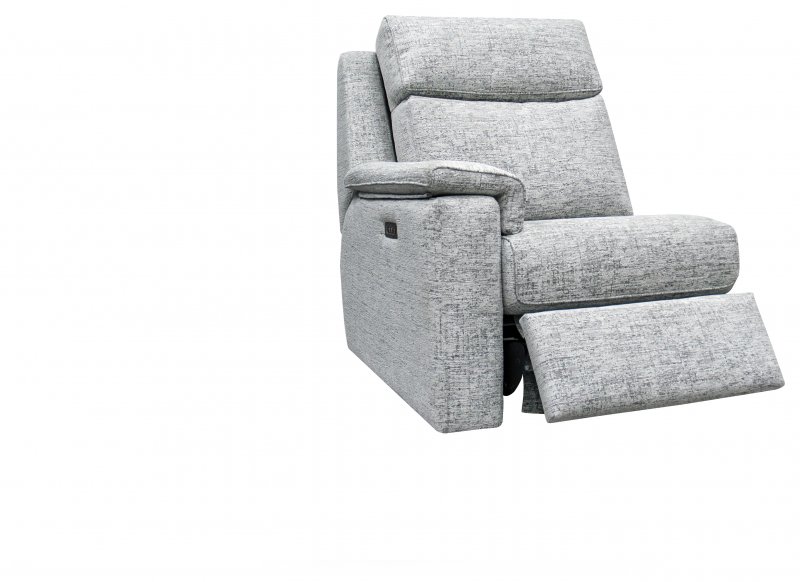 Small LHF Power Recliner Unit with Headrest and Lumbar with USB Fabric - W